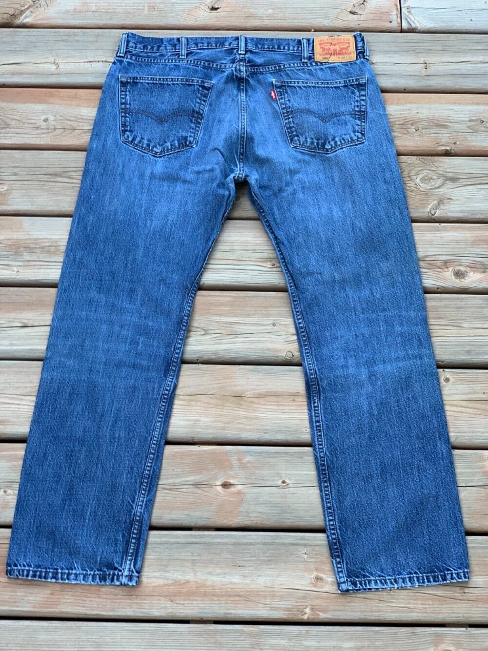 Levi’s 505 Regular Fit Jeans Mens 38x31 Faded Distressed Denim Y2K Straight Leg